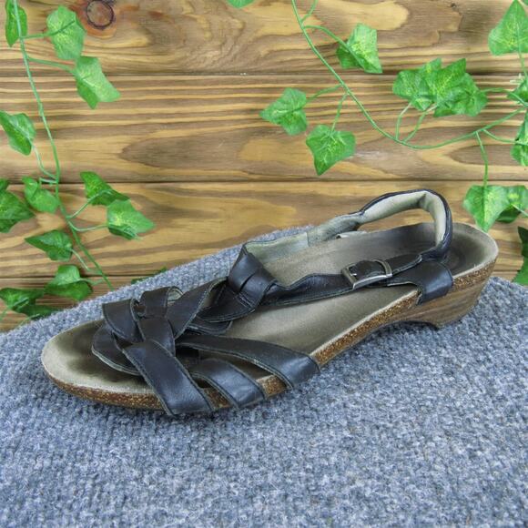 Abeo Women's Gladiator Black Leather Sz 8‎ Medium Used 2025 - Picture 1 of 6